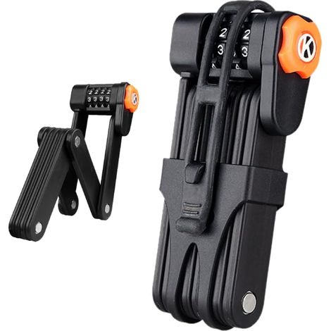 Antivol de vélo pliable 85 cm, cadenas à code à 4 chiffres, acier trempé, protection antivol élevée pour bicyclette