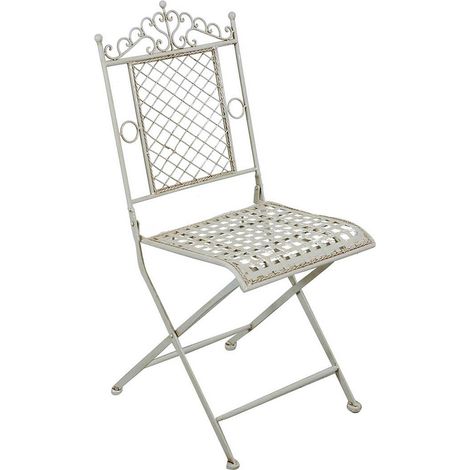 Folding wrought iron chair Garden and terrace chair Vintage Rustic Style dining chair for indoors and outdoors (1/5)