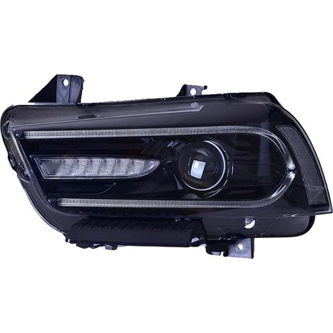 Ensemble de phares, projecteur à faisceau haut avec œil d'ange, compatible avec Dodge Charger 2011-2014, 2 Pièces (1/2)