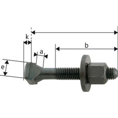 Vite Per Solco Di T, Larghezza : Di Solco : 8 Mm, Ø Di Filettatura X Lunghezza M8 X 50 Mm, Materiales Trattato Per Classe Di Resistenza 10.10