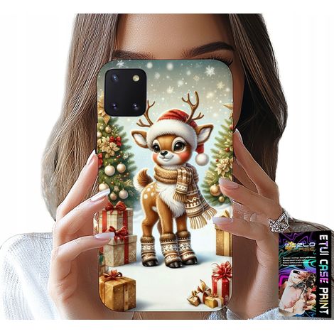 Custodia per Samsung Galaxy A81 - motivi natalizi con renne + vetro (1/5)