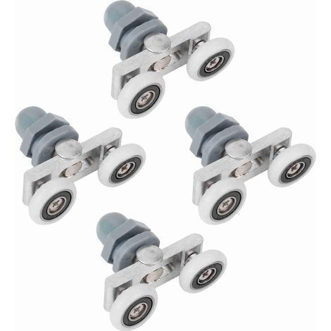 Shower enclosure rollers (25 mm), 4 double sliding bathroom rollers, guides for glass doors, DIY spare parts. (1/5)