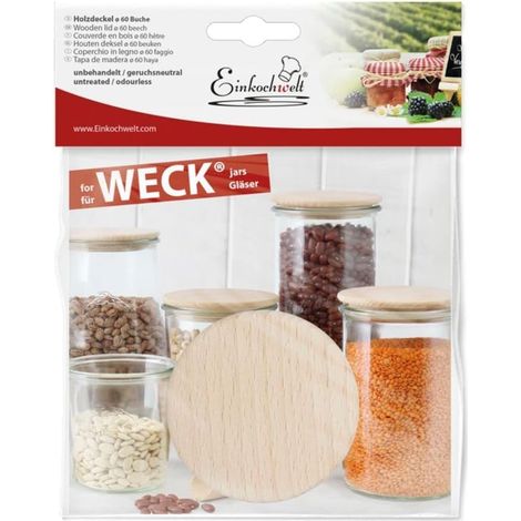 Jata Couvercle WECK bois brun 60 mm design classique