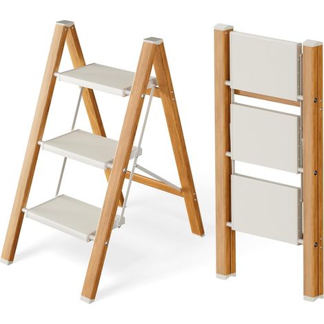 Échelle Pliable 3 Marches, Tabouret Escalier Aluminium Capacité 150 Kg, Échelle Pieds Antidérapants (1/5)