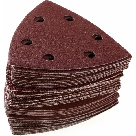 Dischi abrasivi triangolari da 100 pezzi Carta vetrata a 6 fori Grana 40/60/80/120/240 (1/5)