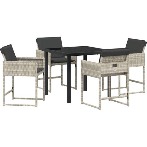 Ensemble de salle à manger pour jardin 5 pcs，Salon de jardin Gris clair CFW54036 (1/5)