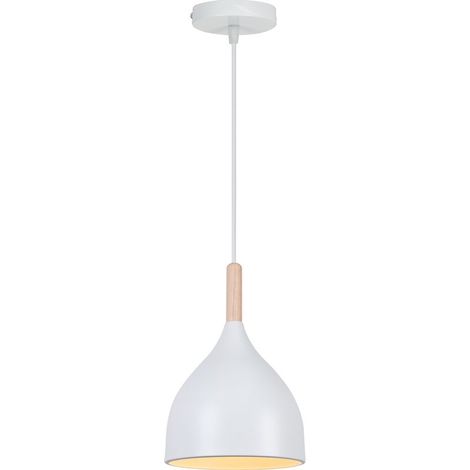 Plafonnier Moderne Suspension Luminaire Rétro Lustre En Métal Blanc, Suspension Lustre D'Intérieur E27 Pour Chambre Salon Couloir (1/5)