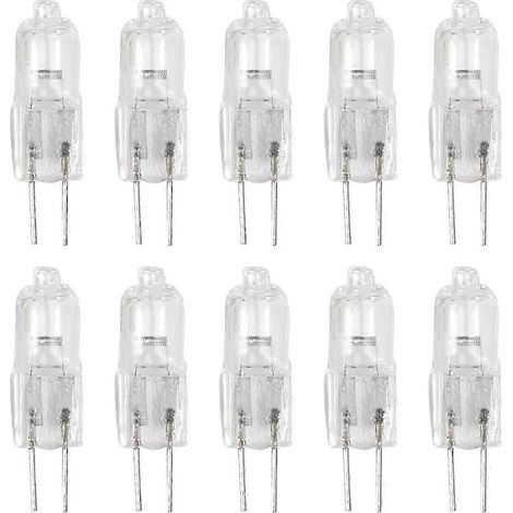 Dix ampoules halogènes G4 12V 35W blanc chaud (1/5)
