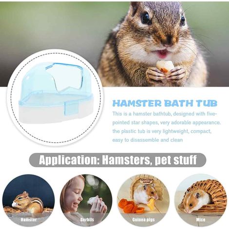1 pièce bain à sable pour hamster, design pentagramme, fond profond anti-débordement, observation panoramique, adapté aux gerbilles et souris (1/5)