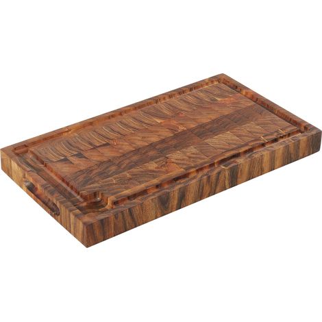 Zassenhaus Tagliere in legno di acacia con grondaia, tagliere da cucina, legno frontale, adatto ai coltelli, in legno duro coltivato resistente, 45 x 25 x 4 cm (1/3)