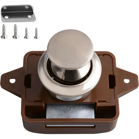 Bouton Poussoir Loquet Serrures pour Camping-Car Serrure de Meuble Boutons Poussoir Porte Serrure de Porte Meuble Fermoir pour de Placard de Camping Cars de Yacht de Bateau de Tiroirs