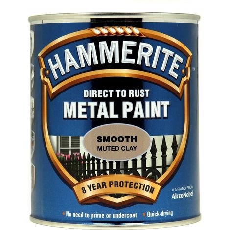 Hammerite Direct to Rust Smooth Finish Metal Paint Muted Clay 750ml HMMSFMC750