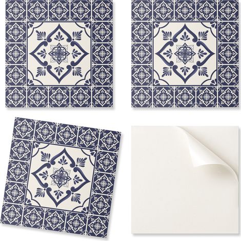 Baldosas de vinilo autoadhesivas - Estampado decorativo con motivos florales 20x20x20 cm