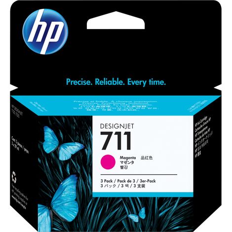 HP 711 3-pack 29-ml Magenta DesignJet Ink Cartridges cartouche d'encre 3 pièce(s) Original