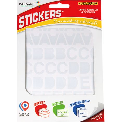 Lettres autocollantes 20mm Blanc NOVADHESIFS - 4370125 (1/5)
