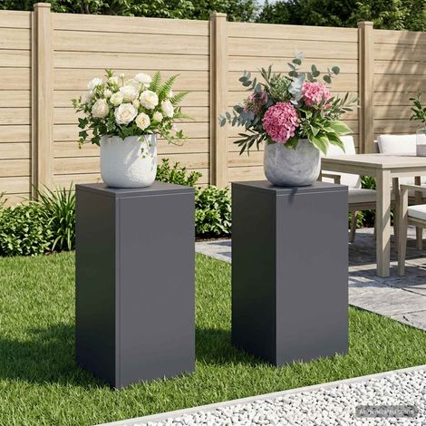 vidaXL Plant Stand 2 pcs Anthracite 30 x 30 x 60 cm Galvanised Steel (1/5)