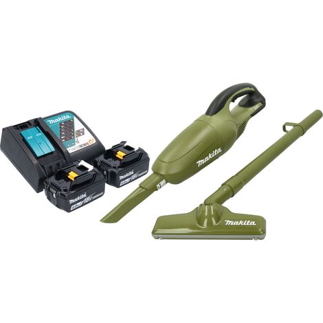 Aspiratore a batteria Makita DCL 180 RM2O 18 V 0,65 l serie Olive Outdoor Adventure + 2x batteria ricaricabile 4,0 Ah + caricatore