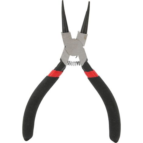 Innenringzange rechts, gerade Backen, gerader Innenschaft, Kohlenstoffstahl, Gummisicherung, Multifunktionsringzange mit rutschfestem Griff, 5 Zoll