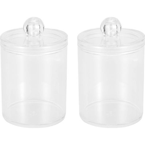 Distributeur de cotons-tiges avec couvercles, pot de rangement pour salle de bain (1/4)