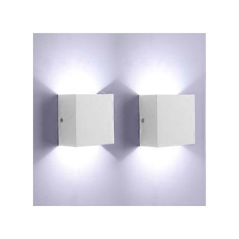LED-Wandleuchte für den Innenbereich, nach oben und unten gerichtet, weiß, moderne 6-W-Wandleuchte aus Aluminium, kaltweiß