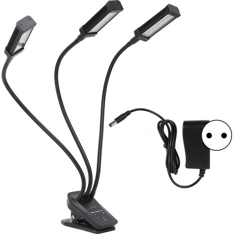 Lampe de culture LED orientable à 360° avec 3 têtes, minuterie, pour plantes d'intérieur, 100-240 V, noire, prise européenne-AquaForge (1/5)