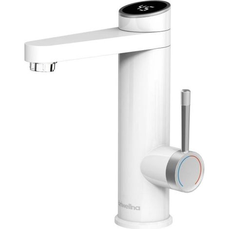 Rubinetto per bagno con scaldabagno istantaneo, rubinetto per bagno con display digitale a LED, rubinetto per lavabo girevole a 120°, rubinetto per lavabo impermeabile IPX4, miscelatore monocomando
