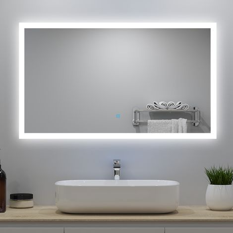 120 x 70 cm Specchio da bagno(dimensioni grandi), Luci a LED, 3 temperature di colore, touch, IP44, antiappannamento