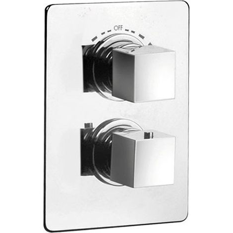 Colonne de douche thermostatique – Finition métal – Pomme haute – Jet pluie – Longueur flexible 150cm – Installation murale