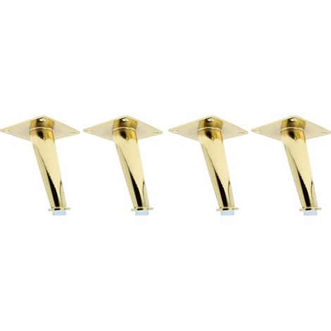 Gambe coniche per mobili, adatte a letti, divani e armadi, color oro, 12 cm, confezione da 4 (1/3)
