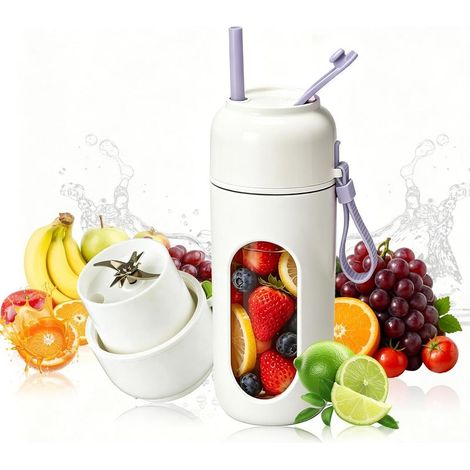 340ml Mixeur Portable pour Shakes et Smoothies,(Violet)Mini Blender avec 12 Lames en Acier Inoxydable,Mixeur Sans Fil et Rechargeable par Type C,pour Maison,Bureau,Extérieur,Sports et Voyages (1/5)