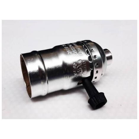 Vintage-E27-Fassung verchromt mit Drehschalter (1/3)