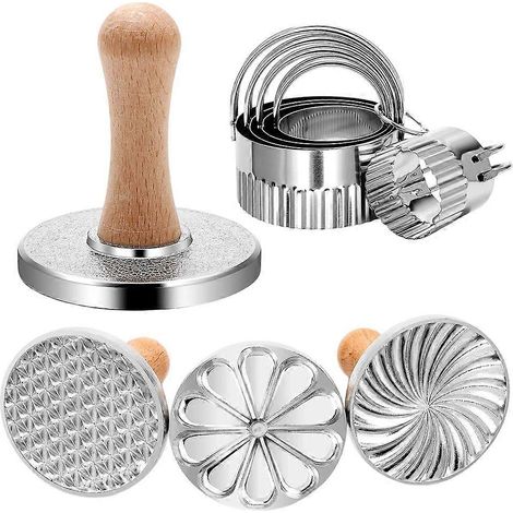 Ensemble de tampons et emporte-pièces pour biscuits, 3 moules, 5 tailles, outil de découpe, ensemble d'outils de pâtisserie pour biscuits et desserts faits maison (1/5)