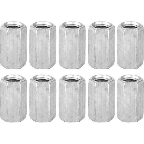 10Pcs Ecrou Long M8, Hexagonal Manchon de Entretoise M8 30mm en Acier au Carbone, Galvanisé Douille Filetée Fixations Filetées Rallonge tige filetée m8 (M8 x 20) (1/5)