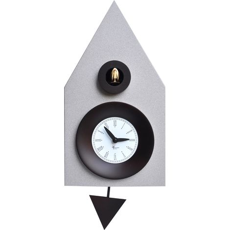 Orologio a Cucù da Parete 20x36x13cm Pirondini Italia Dark Argentato (1/2)