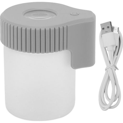 Boîte de Rangement LED Étanche avec Loupe 8X pour Herbes et Tabac, Coque en Verre Anti-Odeur Gris (1/5)