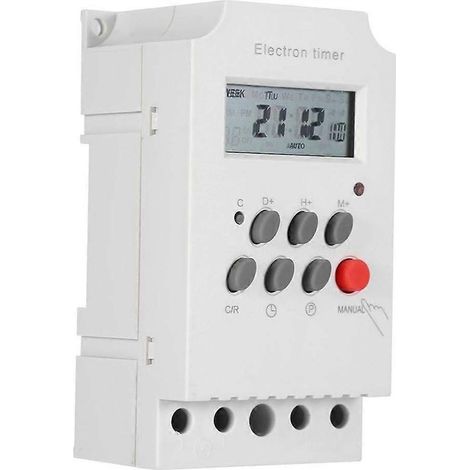 Minuterie numérique programmable 25 A, contrôle électronique du temps, minuterie numérique programmable robuste sur 7 jours (1/5)