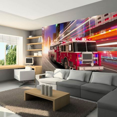 Papier peint camion de pompier - 150 x 105 cm (1/4)