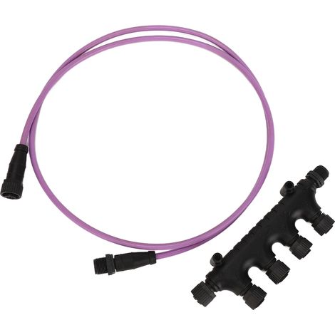 Connecteur multiport en T M12 étanche à 4 ports NMEA 2000 avec câble pour applications marines (1/5)