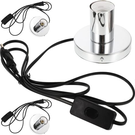 Douille de Lampe Lot de 3 Pièces E27 en Aluminium et Plastique Noire  Base pour LED et Ampoules à Flamme Vacillante, Finition Soignée, Usage Café ou Chambre (1/5)