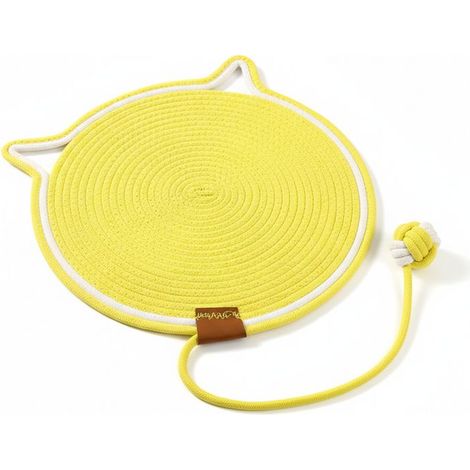 Tapis à griffer pour chats, coussin à griffer en corde de coton naturel, tapis à griffer rond et horizontal de 40 cm pour chats d'intérieur, protection pour les meubles pour chats tels que les murs, l (1/5)