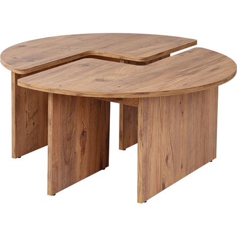 Mesa de centro redonda dúo pino atlántico 90cm AZUS (1/5)