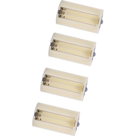 Adaptateur 4 pièces piles AA en D, convertisseur universel blanc pour batteries (1/5)