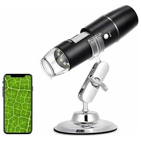 Digital Microscope, WiFi Endoscope 50X-1000X, Metal Stand, Compatible with Android and iOS Smartphones or Tablets (1/5)