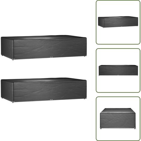 Copertura per mobili in rattan - vidaXL Copri Mobili Giardino 2pz 12 Occhielli 315x180x75cm Rettangolo - Telo in polietilene
