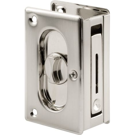 Poche Porte Confidentialité Serrure avec Pull, 3–3/10,2 cm, Nickel satiné (1/5)