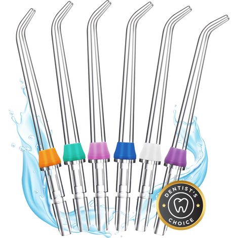 Kit de 6 Embouts Jet Dentaire Haute Pression Compatibles avec Waterpik WP-100, WP-660, WP-250 et Autres Modèles, Embouts de Rechange Haute Pression Classique pour Hydropulseur Dentaire sans Fil Plus
