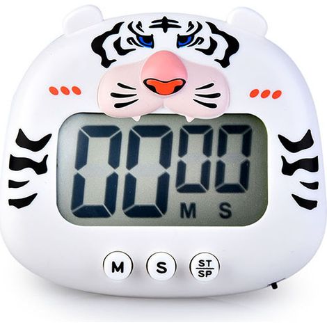 Minuteur de cuisine numérique en forme d'animal mignon avec aimants puissants, alarme sonore de secours, grand écran, minuteur de cuisson, horloge de cuisine, minuteur d'entraînement pour la cuisson d (1/4)