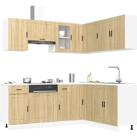 11-tlg. Küchenschrank-Set Porto Sonoma-Eiche Holzwerkstoff vidaXL (1/5)
