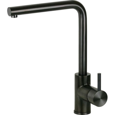Mezclador de fregadero de cocina de acero inoxidable color bronce con caño regulable Pollini NF0003B  Gunmetal