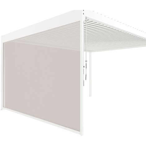 Store Latéral Zippé Blanc 3m50 Pour Pergola S et SV ORIAL Bioclimatique Adossée France (1/2)